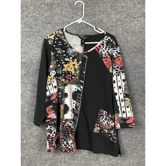Ali Miles Woven Popover Tunic XL with Pocket in a Abstract Multi Print Patch - Picture 1 of 12